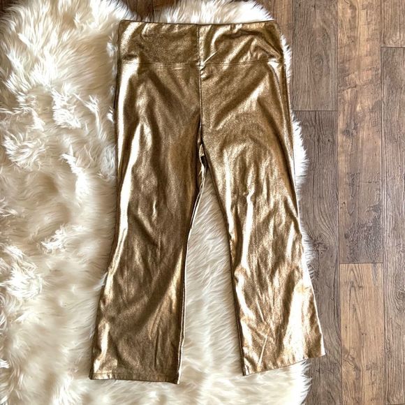 Athena Marie Gold Metallic Wide Leg Pants - Picture 7 of 7